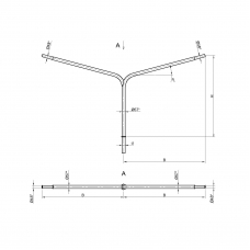 Консольный кронштейн двухрожковый К3-2,0-1,5-1-1