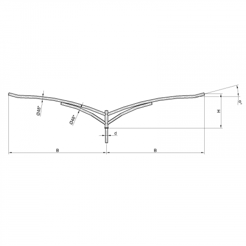 Консольный кронштейн двухрожковый К12-0,5-1,2-1-1